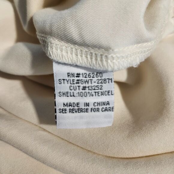 Velvet Heart Genovia Blouse – Tencel V-Neck Roll Tab Sleeve Oversized Large - Picture 7 of 7